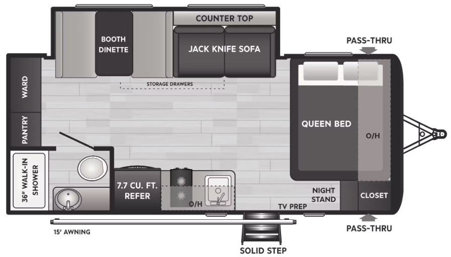 2023 KEYSTONE HIDEOUT 186SS, , floor-plans-day image number 0
